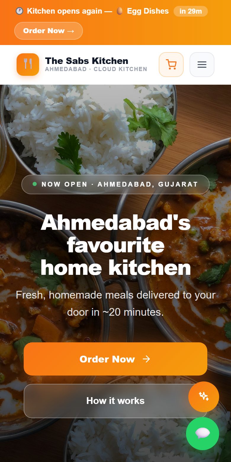 The Sabs Kitchen on mobile